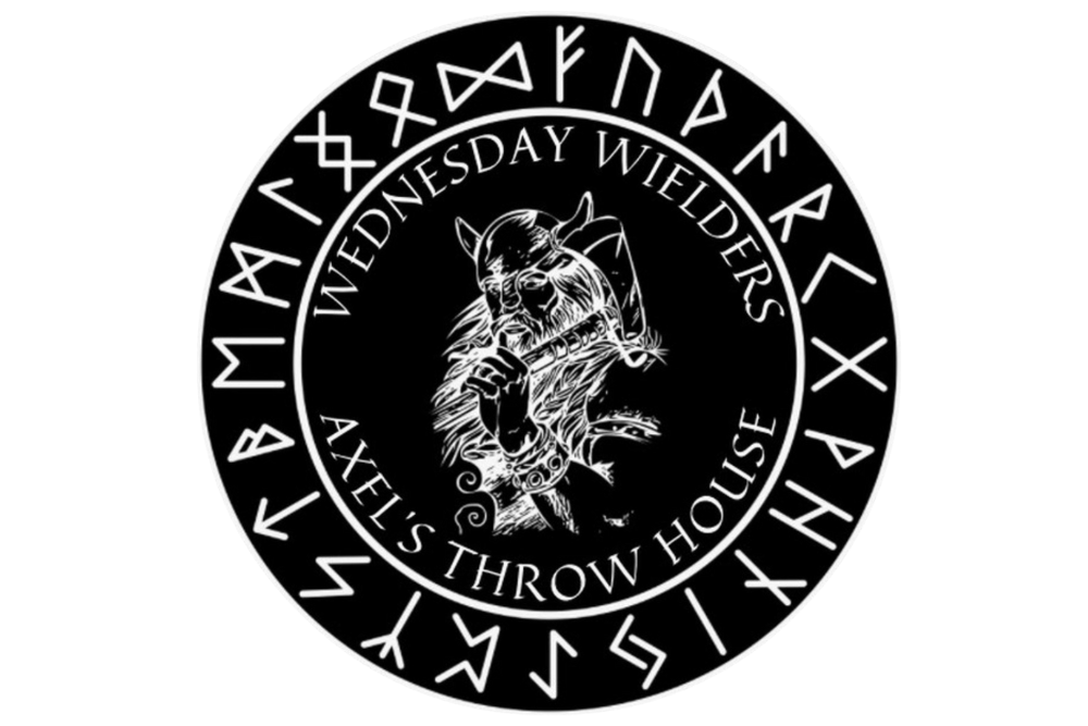 Axel's Throw House Wednesday Wielders Viking logo